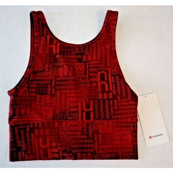 Lululemon LW1DQ3S Women's Sz 6 Red Power Pivot Everlux Cropped Reversible Tank - Picture 1 of 5